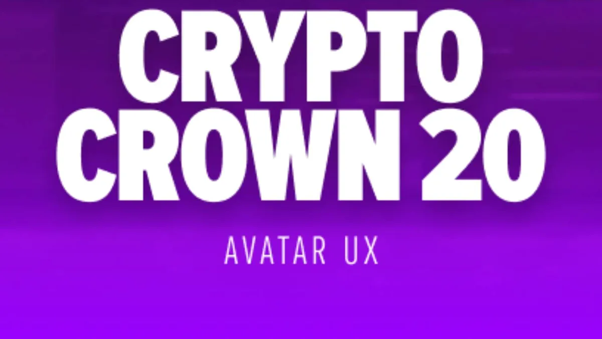 Tampilan visual futuristik dan neon dari slot Crypto Crown 20